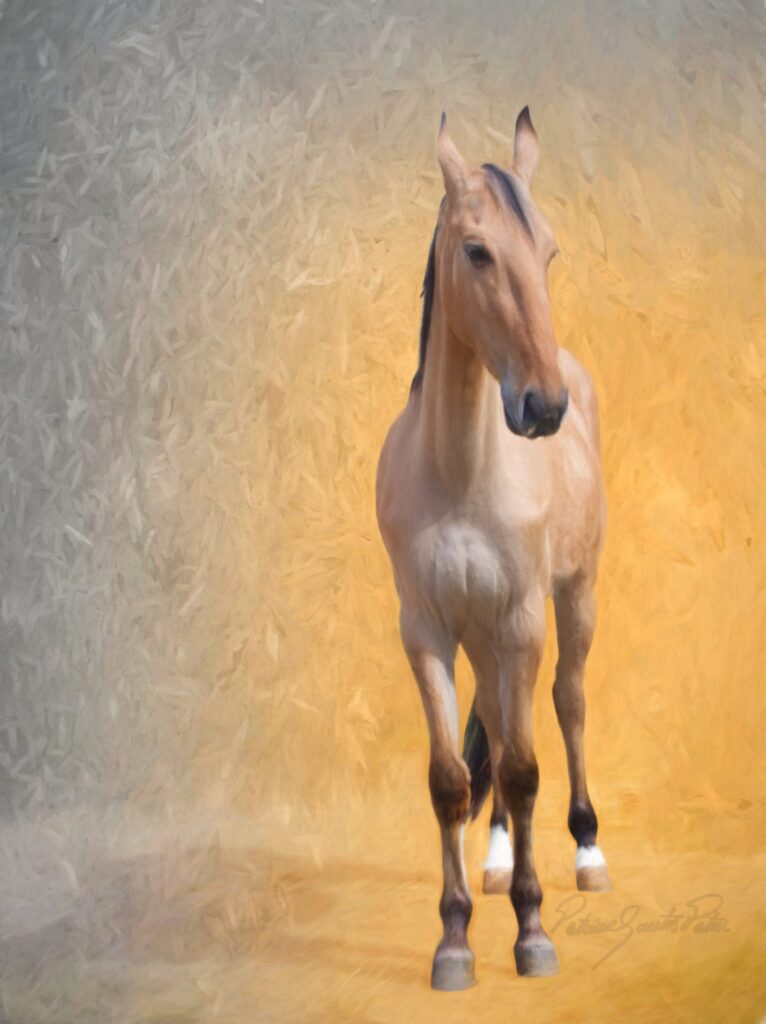 hand rendered painting of a horse