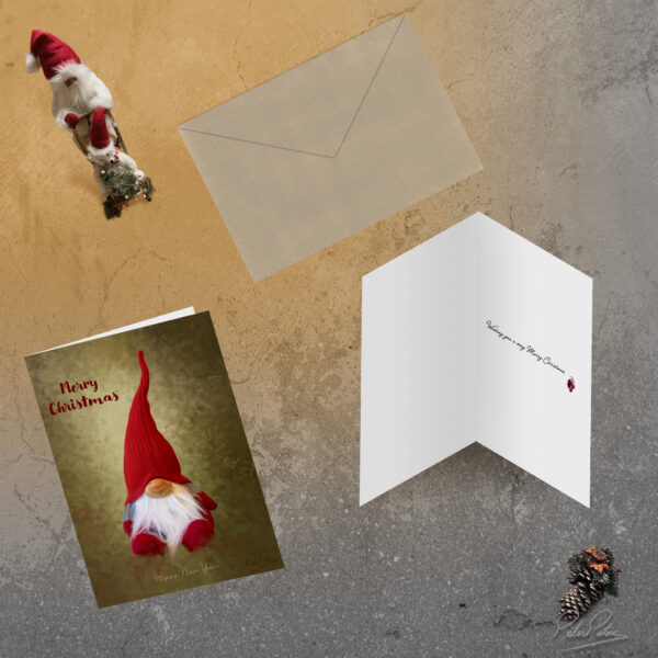 Christmas card with a gnome